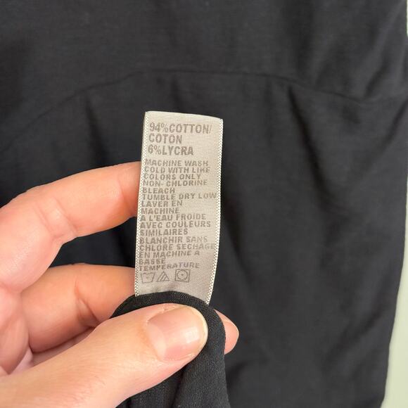 James Perse Revolve Mini Sheath Dress Womens 1 XS/S Black Tank Wide Strap Ruched - Picture 10 of 10